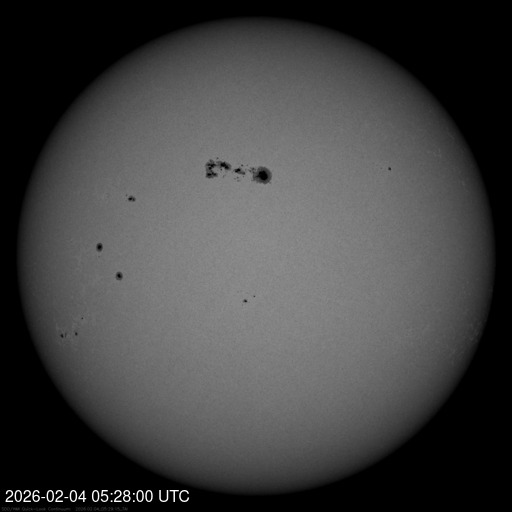 SDO/HMI intensity image showing sunspots